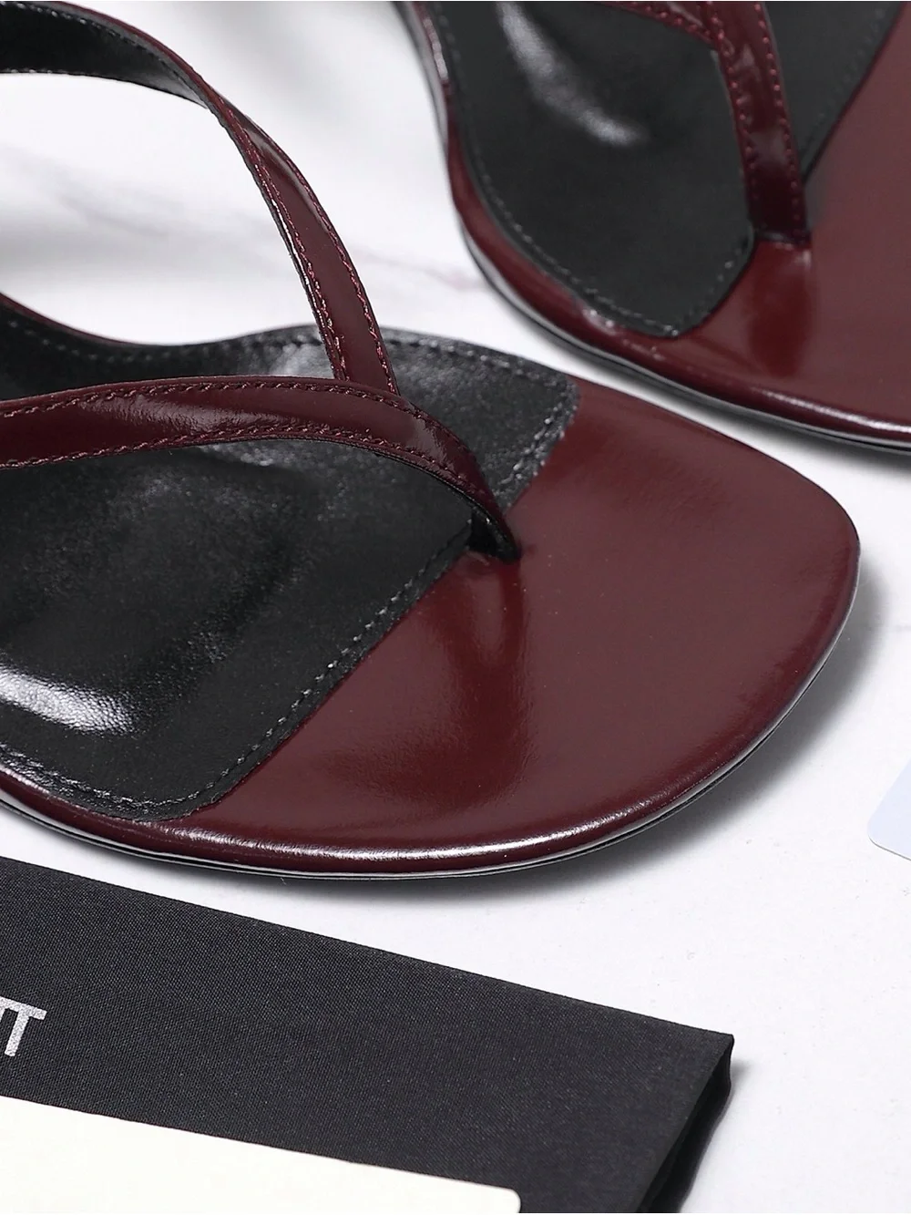 Saint Laurent Burgundy Patent Leather Slingback Heels